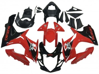 Beste Suzuki GSXR 600 / GSXR 750 Motorrad Verkleidung 2011-2024 - Rot Glanzendes Schwarz
