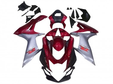 Beste Suzuki GSXR 600 / GSXR 750 Motorrad Verkleidung 2011-2024 - Rot Silber