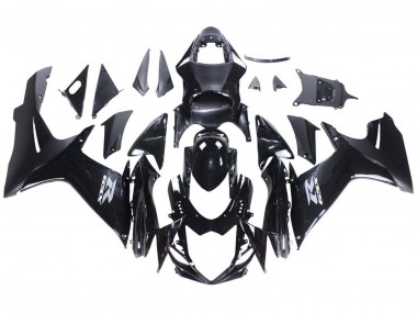 Beste Suzuki GSXR 600 / GSXR 750 Motorrad Verkleidung 2011-2024 - Glanzendes Schwarz Matt Schwarz Weiss Aufkleber
