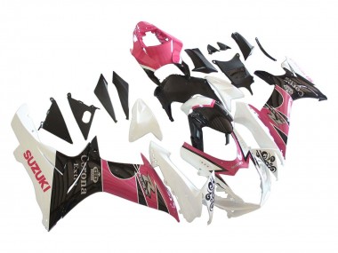 Beste Suzuki GSXR 600 / GSXR 750 Motorrad Verkleidung 2011-2024 - Weiss Rosa Schwarz Corona