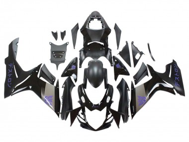 Beste Suzuki GSXR 600 / GSXR 750 Motorrad Verkleidung 2011-2024 - Matt Schwarz Grau Lila