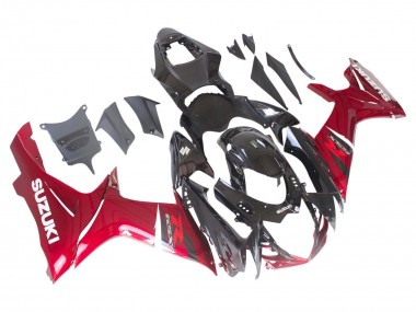 Beste Suzuki GSXR 600 / GSXR 750 Motorrad Verkleidung 2011-2024 - Rot Glanzendes Schwarz