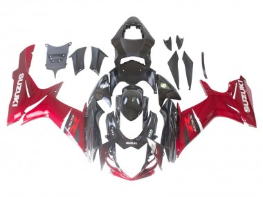 Beste Suzuki GSXR 600 / GSXR 750 Motorrad Verkleidung 2011-2024 - Rot Glanzendes Schwarz
