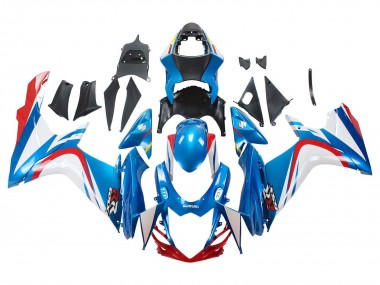 Beste Suzuki GSXR 600 / GSXR 750 Motorrad Verkleidung 2011-2024 - Blau Weiss Rot