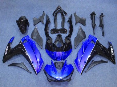 Beste Yamaha YZF R3/R25 Motorrad Verkleidung Kit 2015-2018 - Blau Glanzendes Schwarz
