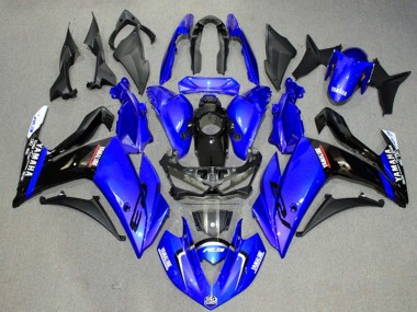Beste Yamaha YZF R3/R25 Motorrad Verkleidung 2015-2018 - Blau Glanzendes Schwarz
