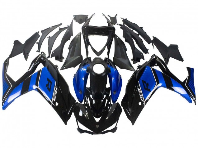 Beste Yamaha YZF R3/R25 Motorrad Verkleidung 2015-2018 - Blau Glanzendes Schwarz