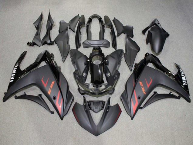 Beste Yamaha YZF R3/R25 Motorrad Verkleidung 2015-2018 - Glanzendes Schwarz Matt Schwarz Rot