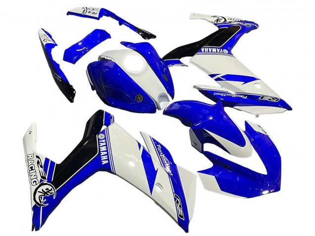 Beste Yamaha YZF R3/R25 Motorrad Verkleidung 2015-2018 - Weiss Blau Schwarz Rennen