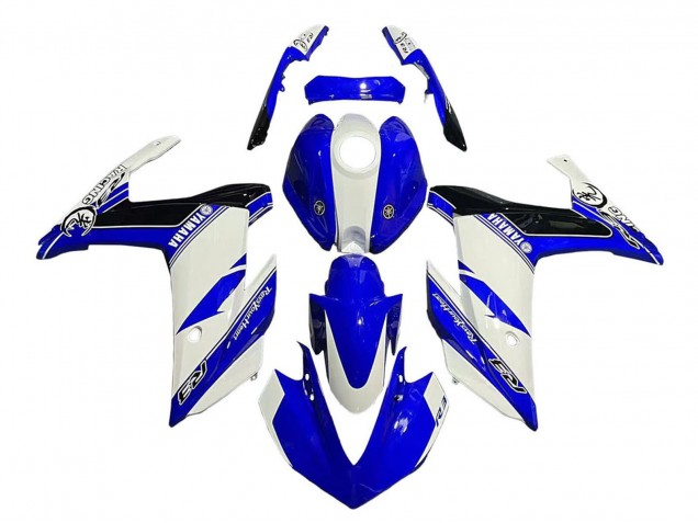 Beste Yamaha YZF R3/R25 Motorrad Verkleidung 2015-2018 - Weiss Blau Schwarz Rennen