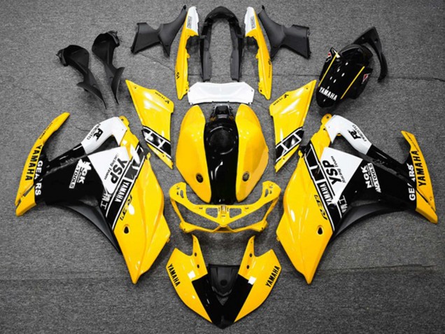 Beste Yamaha YZF R3/R25 Motorrad Verkleidung 2015-2018 - Gelb Weiss Schwarz