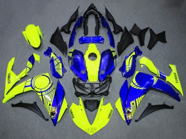 Beste Yamaha YZF R3/R25 Motorrad Verkleidung 2015-2018 - Neon Gelb Blau Schwarz 46