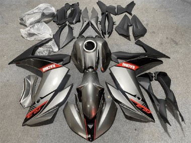 Beste Yamaha YZF R3/R25 Motorrad Verkleidung 2015-2018 - Silber Rot Schwarz Rennen