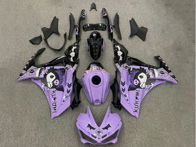 Beste Yamaha YZF R3/R25 Motorrad Verkleidung 2015-2018 - Lila Weiss Schwarz