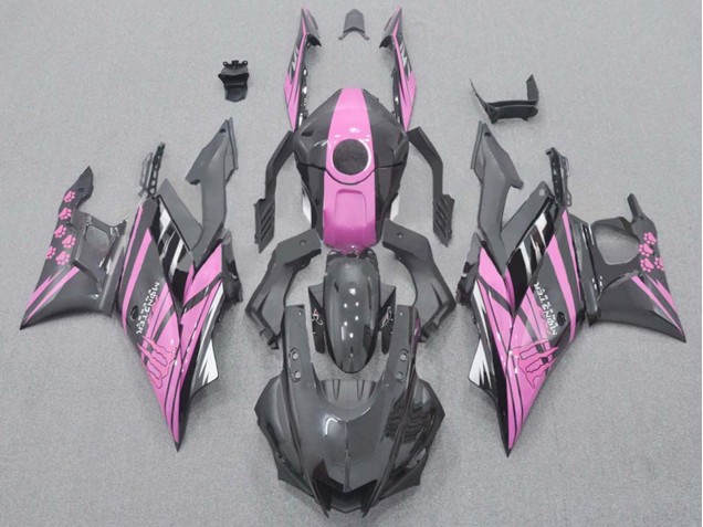 Beste Yamaha YZF R3/R25 Motorrad Verkleidung 2015-2018 - Rosa Glanzendes Schwarz