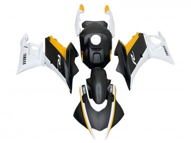 Beste Yamaha YZF R3/R25 Motorrad Verkleidung 2019-2021 - Weiss Gelb Matt Schwarz