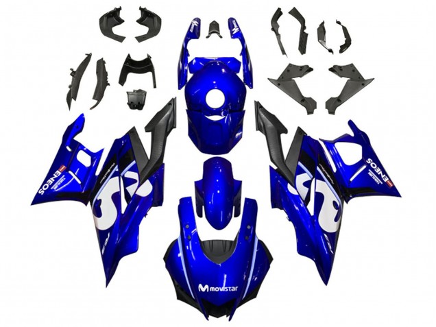 Beste Yamaha YZF R3/R25 Motorrad Verkleidung 2019-2021 - Blau Weiss Schwarz MoviStar ENEOS