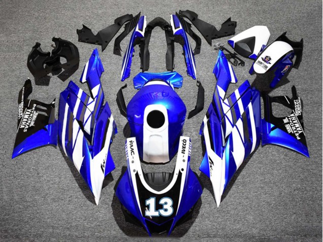 Beste Yamaha YZF R3/R25 Motorrad Verkleidung 2019-2021 - Blau Weiss Schwarz Yamalube Petronas 13