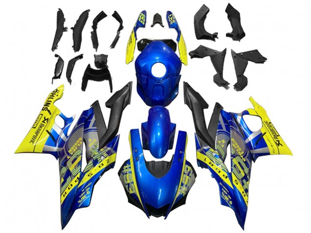 Beste Yamaha YZF R3/R25 Motorrad Verkleidung 2019-2021 - Gelb Blau Schwarz Motul