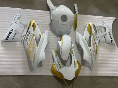 Beste Yamaha YZF R3/R25 Motorrad Verkleidung 2019-2021 - Weiss Gold Semakin Didepan