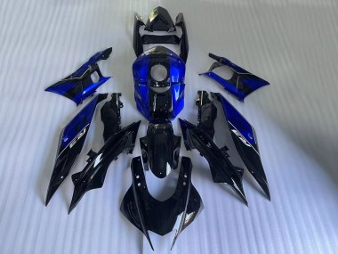 Beste Yamaha YZF R3/R25 Motorrad Verkleidung 2022-2024 - Blau Glanzendes Schwarz
