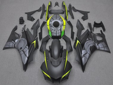 Beste Yamaha YZF R3/R25 Motorrad Verkleidung 2022-2024 - Matt Schwarz Grau Gelb Grun