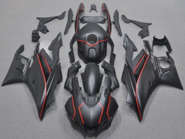 Beste Yamaha YZF R3/R25 Motorrad Verkleidung 2022-2024 - Matt Schwarz Rot