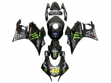 Beste Yamaha YZF R3/R25 Motorrad Verkleidung 2022-2024 - Schwarz Grun Monster ENEOS 46