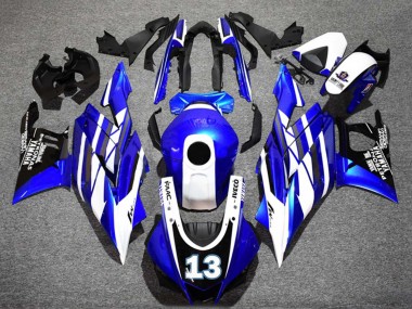 Beste Yamaha YZF R3/R25 Motorrad Verkleidung 2022-2024 - Blau Weiss Schwarz Petronas Yamalube 13