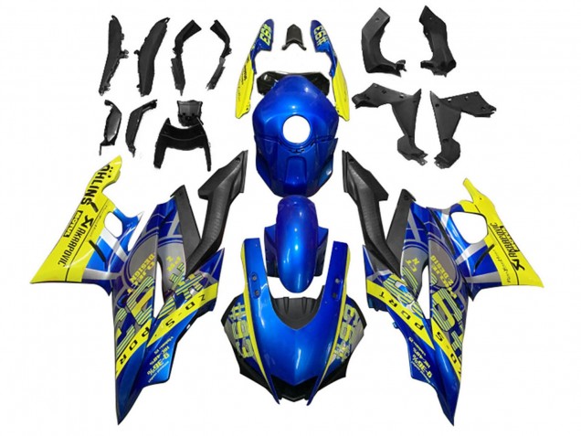 Beste Yamaha YZF R3/R25 Motorrad Verkleidung 2022-2024 - Gelb Blau Matt Schwarz 93