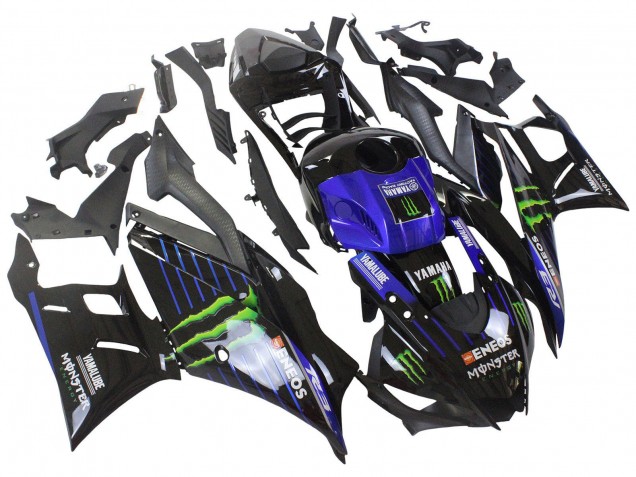 Beste Yamaha YZF R3/R25 Motorrad Verkleidung 2022-2024 - Blau Grun Schwarz Monster Yamalube ENEOS