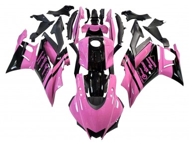 Beste Yamaha YZF R3/R25 Motorrad Verkleidung 2022-2024 - Rosa Glanzendes Schwarz Monster