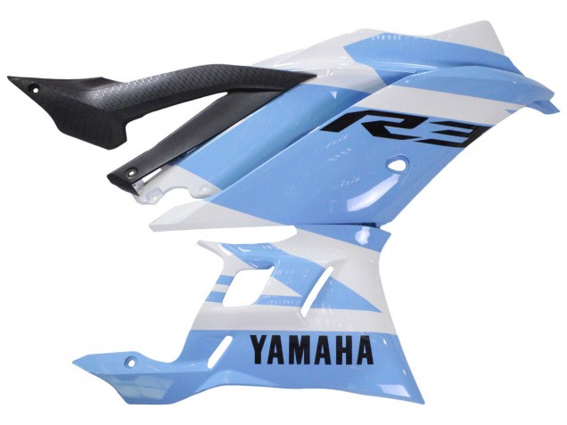 Beste Yamaha YZF R3/R25 Motorrad Verkleidung 2022-2024 - Weiss Hellblau