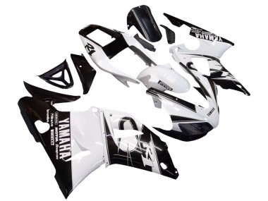 Beste Yamaha YZF 1000 R1 Motorrad Verkleidung 1998-1999 - Weiss Glanzendes Schwarz