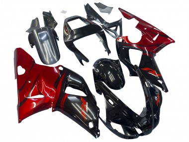 Beste Yamaha YZF 1000 R1 Motorrad Verkleidung 1998-1999 - Glanzendes Schwarz Rot