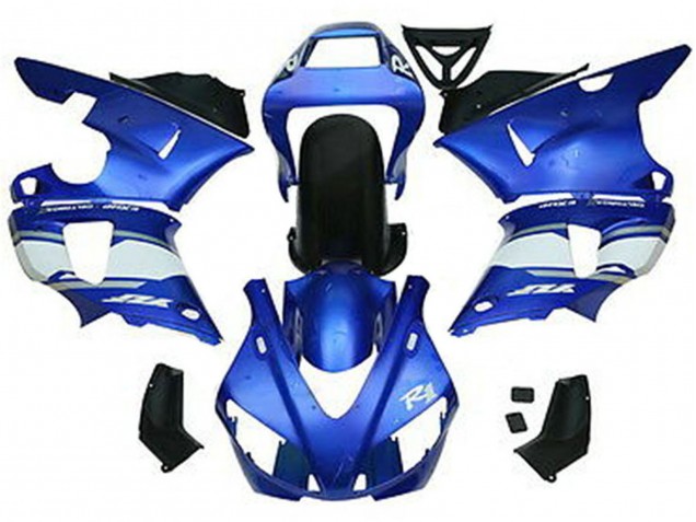 Beste Yamaha YZF 1000 R1 Motorrad Verkleidung 1998-1999 - Blau Weiss Glanzendes Schwarz
