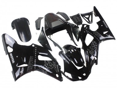 Beste Yamaha YZF 1000 R1 Motorrad Verkleidung 2000-2001 - Glanzendes Schwarz Weiss Monster Motul