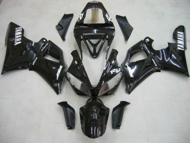 Beste Yamaha YZF 1000 R1 Motorrad Verkleidung 2000-2001 - Glanzendes Schwarz Weiss Aufkleber