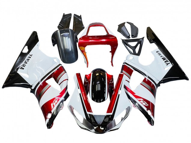 Beste Yamaha YZF 1000 R1 Motorrad Verkleidung 2000-2001 - Rot Weiss Glanzendes Schwarz