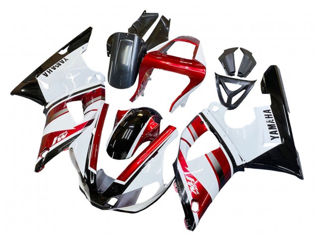 Beste Yamaha YZF 1000 R1 Motorrad Verkleidung 2000-2001 - Rot Weiss Glanzendes Schwarz