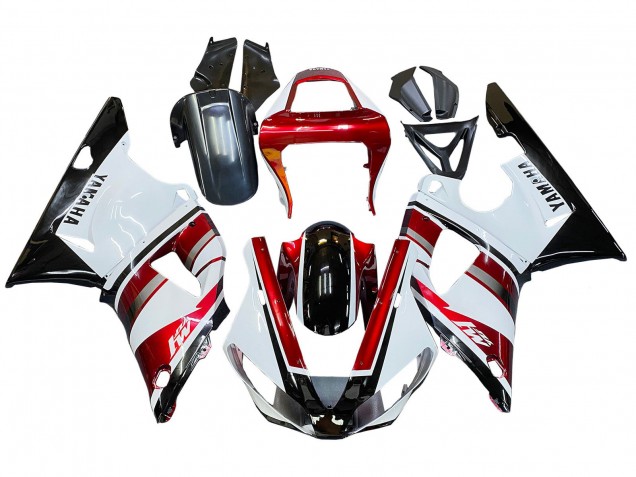 Beste Yamaha YZF 1000 R1 Motorrad Verkleidung 2000-2001 - Rot Weiss Glanzendes Schwarz