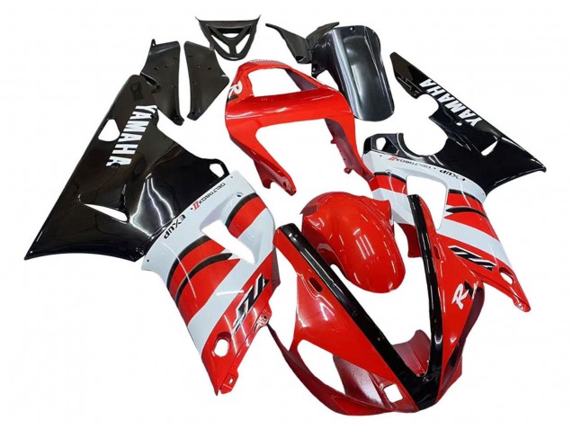 Beste Yamaha YZF 1000 R1 Motorrad Verkleidung 2000-2001 - Rot Weiss Glanzendes Schwarz