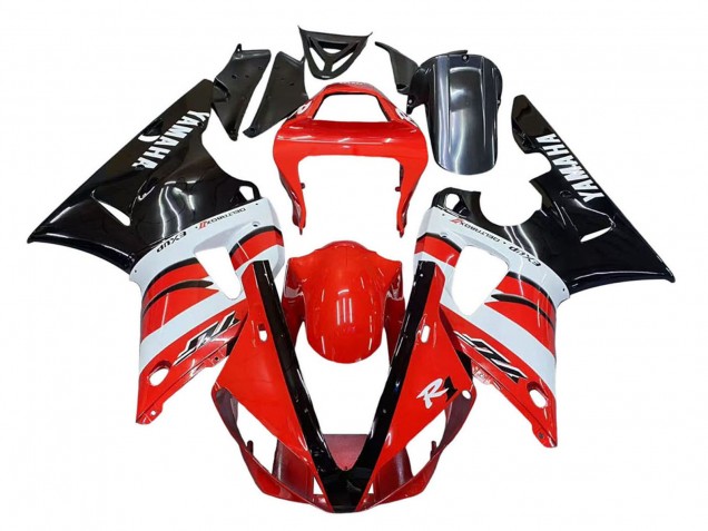 Beste Yamaha YZF 1000 R1 Motorrad Verkleidung 2000-2001 - Rot Weiss Glanzendes Schwarz