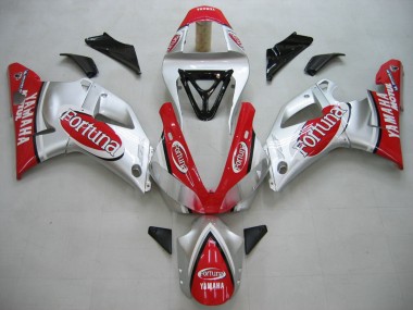 Beste Yamaha YZF 1000 R1 Motorrad Verkleidung 2000-2001 - Silber Rot Fortuna Motul