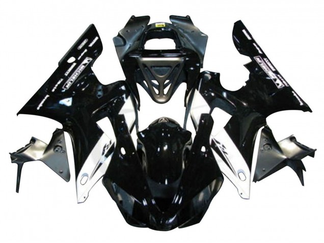 Beste Yamaha YZF 1000 R1 Motorrad Verkleidung 2000-2001 - Glanzendes Schwarz Weiss Michelin