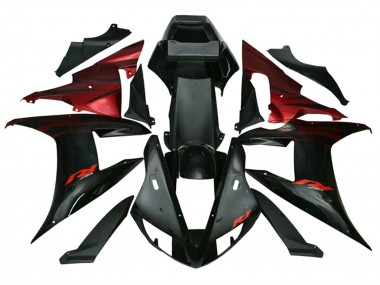 Beste Yamaha YZF 1000 R1 Motorrad Verkleidung 2002-2003 - Rot Schwarz Flamme