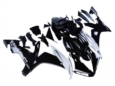 Beste Yamaha YZF 1000 R1 Motorrad Verkleidung 2004-2006 - Glanzendes Schwarz Weiss Motul