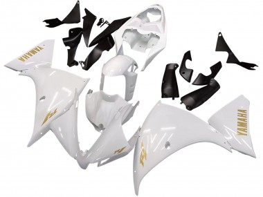 Beste Yamaha YZF 1000 R1 Motorrad Verkleidung 2012-2014 - Weiss Gold Aufkleber