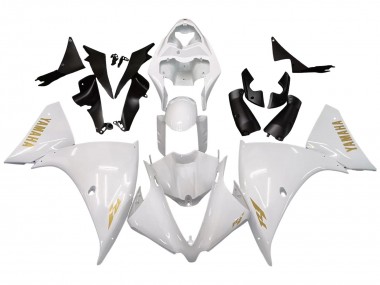 Beste Yamaha YZF 1000 R1 Motorrad Verkleidung 2012-2014 - Weiss Gold Aufkleber
