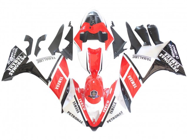 Beste Yamaha YZF 1000 R1 Motorrad Verkleidung 2012-2014 - Weiss Rot Glanzendes Schwarz Petronas